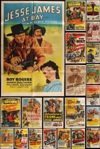 5d0243 LOT OF 26 FOLDED COWBOY WESTERN ONE-SHEETS 1940s-1950s great images from several movies!