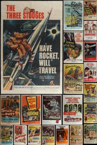 5d0209 LOT OF 98 FOLDED ONE-SHEETS 1940s-1980s great images from a variety of different movies!