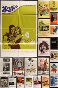 5d0244 LOT OF 25 FOLDED 1950s-1970s ONE-SHEETS 1950s-1970s great images from a variety of different movies!