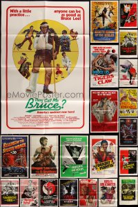 5d0251 LOT OF 21 FOLDED KUNG-FU ONE-SHEETS 1970s-1980s great images from martial arts movies!