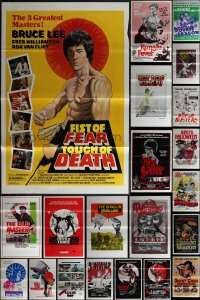 5d0974 LOT OF 33 FORMERLY TRI-FOLDED KUNG-FU ONE-SHEETS 1970s-1980s cool martial arts movies!