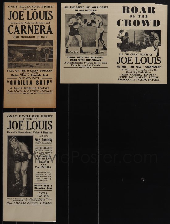 eMoviePoster.com: 5d0443 LOT OF 3 JOE LOUIS BOXING HERALDS 1930s ...