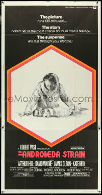 5f0154 ANDROMEDA STRAIN 3sh 1971 Michael Crichton novel, Robert Wise directed, Arthur Hill