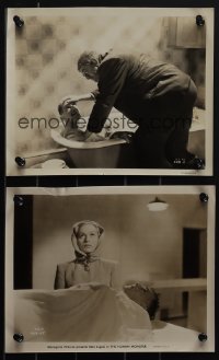 5f1344 HUMAN MONSTER 2 8x10 stills 1939 disfigured Wilfred Walker & man in bathtub, Gynt over body!