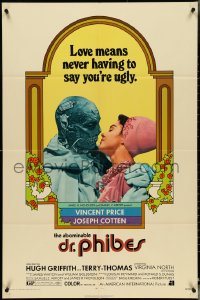 5f0599 ABOMINABLE DR. PHIBES 1sh 1971 Vincent Price, love means never having to say you're ugly!