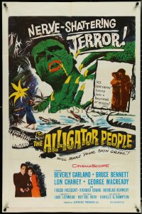 5f0604 ALLIGATOR PEOPLE 1sh 1959 Beverly Garland, Lon Chaney, they'll make your skin crawl!