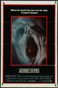 5f0606 ALTERED STATES int'l 1sh 1980 Hurt, Chayefsky, Russell, different grotesque image, rare!