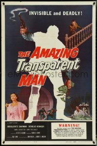 5f0607 AMAZING TRANSPARENT MAN 1sh 1959 Edgar Ulmer, FX art of the invisible & deadly convict!