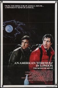 5f0609 AMERICAN WEREWOLF IN LONDON 1sh 1981 scared David Naughton & Griffin Dunne, John Landis!