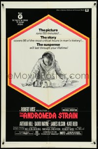 5f0611 ANDROMEDA STRAIN 1sh 1971 Michael Crichton novel, Robert Wise directed, Arthur Hill!