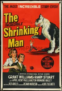 5f0220 INCREDIBLE SHRINKING MAN Aust 1sh 1957 different art of tiny man fighting cat, ultra rare!