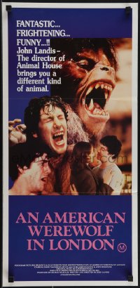 5f0184 AMERICAN WEREWOLF IN LONDON Aust daybill 1982 David Naughton, Agutter, Dunne, John Landis!