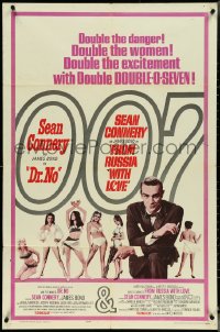 5f0736 DR. NO/FROM RUSSIA WITH LOVE 1sh 1965 Sean Connery is James Bond, double danger & excitement!