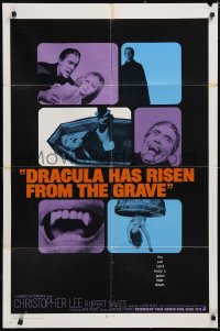 5f0741 DRACULA HAS RISEN FROM THE GRAVE int'l 1sh 1969 Hammer, Christopher Lee, vampire montage!