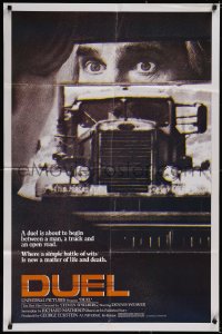 5f0743 DUEL 1sh R1983 Steven Spielberg, Dennis Weaver, most bizarre murder weapon ever used!