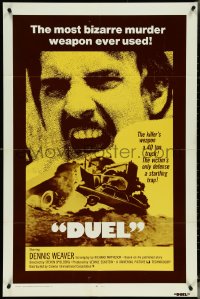 5f0744 DUEL int'l 1sh 1972 Steven Spielberg, Dennis Weaver, most bizarre murder weapon ever used!