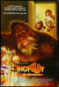 5f0113 HARRY & THE HENDERSONS English 1sh 1987 John Lithgow, Bigfoot, different and ultra rare!