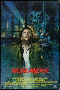 5f0114 HIGHLANDER English 1sh 1986 different art of immortal Christopher Lambert by Brian Bysouth!