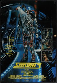 5f0125 SATURN 3 English 1sh 1980 Kirk Douglas, Farrah Fawcett, really cool robot image!