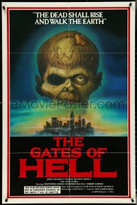 5f0798 GATES OF HELL 1sh 1983 Paura Nella Citta dei Morti Viventi, Fulci, great zombie horror art!