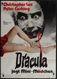 5f0101 DRACULA A.D. 1972 German 1972 Hammer, completely different art of vampire Christopher Lee!