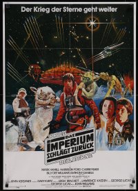 5f0103 EMPIRE STRIKES BACK German 1980 George Lucas classic, black title design, Siegfried Gross art