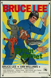 5f0818 GREEN HORNET 1974 art of Van Williams & giant Bruce Lee as Kato with solid green title!