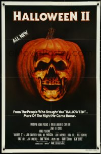 5f0822 HALLOWEEN II 1sh 1981 cool jack-o-lantern skull image, more of the night HE came home!