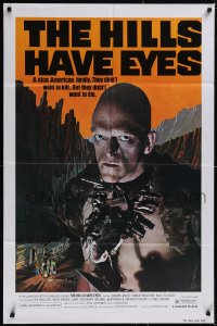 5f0832 HILLS HAVE EYES 1sh 1978 Wes Craven, classic creepy image of sub-human Michael Berryman!