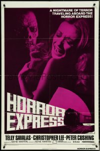 5f0834 HORROR EXPRESS 1sh 1973 Christopher Lee, Peter Cushing, this train is a nightmare of terror!