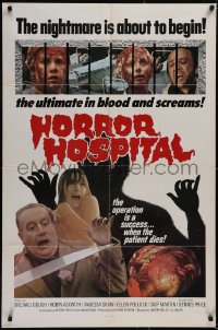 5f0835 HORROR HOSPITAL 1sh 1975 Michael Gough, English sci-fi horror, great images!