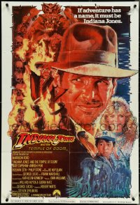 5f0863 INDIANA JONES & THE TEMPLE OF DOOM int'l 1sh 1984 Harrison Ford, Kate Capshaw, Struzan art!