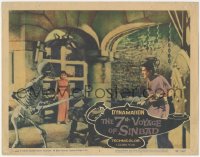 5f0229 7th VOYAGE OF SINBAD LC #6 1958 Ray Harryhausen, cool fx scene w/ Mathews battling skeleton!