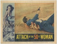 5f0236 ATTACK OF THE 50 FT WOMAN LC #5 1958 wacky fx image of giant hand grabbing Hudson with gun!