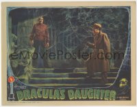 5f0276 DRACULA'S DAUGHTER LC 1936 great image of Otto Kruger, Irving Pichel & spooky webs, rare!