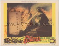 5f0299 GODZILLA LC #2 1956 cool image of Gojira breathing fire on building, rubbery monster classic!