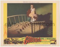 5f0305 GODZILLA LC #5 1956 rubbery monster classic, c/u of man w/ eyepatch carrying woman up stairs!