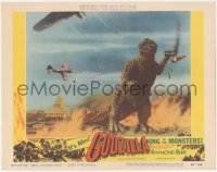 5f0300 GODZILLA LC#3 1956 great image of Gojira crushing airplanes in sky, rubbery monster classic!