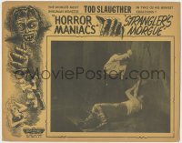 5f0308 HORROR MANIACS/STRANGLER'S MORGUE LC 1950s great close up of two guys in death struggle!