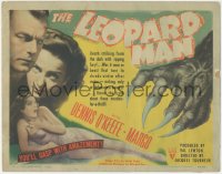 5f0350 LEOPARD MAN TC 1943 Jacques Tourneur, Val Lewton, O'Keefe, Margo, cool cat claw horror art!