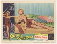 5f0376 QUEEN OF OUTER SPACE LC #5 1958 best close portrait of sexy Zsa Zsa Gabor in skimpy dress!