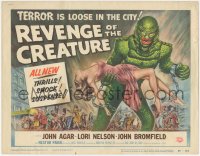 5f0378 REVENGE OF THE CREATURE TC 1955 great art of the monster holding sexy girl by Reynold Brown!