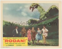 5f0383 RODAN LC #5 1957 cool image of six Japanese people running away from The Flying Monster!