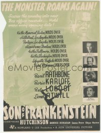 5f0053 SON OF FRANKENSTEIN magazine page 1939 cool different art of Boris Karloff as the monster!