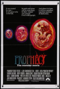 5f1010 PROPHECY 1sh 1979 John Frankenheimer, art of monster in embryo by Paul Lehr, Destruction!