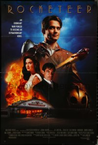 5f1033 ROCKETEER int'l 1sh 1991 Disney, different montage of Campbell, Jennifer Connelly & cast!