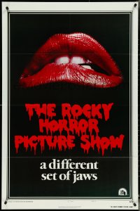 5f1034 ROCKY HORROR PICTURE SHOW int'l style A 1sh 1975 c/u lips image, a different set of jaws!