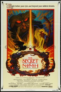 5f1048 SECRET OF NIMH 1sh 1982 Don Bluth, cool mouse fantasy cartoon artwork by Tim Hildebrandt!