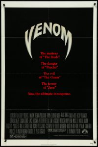 5f1148 VENOM 1sh 1982 Klaus Kinski, Oliver Reed, Sarah Miles, venomous snakes, great title art!