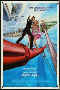 5f1150 VIEW TO A KILL style B 1sh 1985 Goozee art of Moore as Bond, Tanya Roberts & Walken!